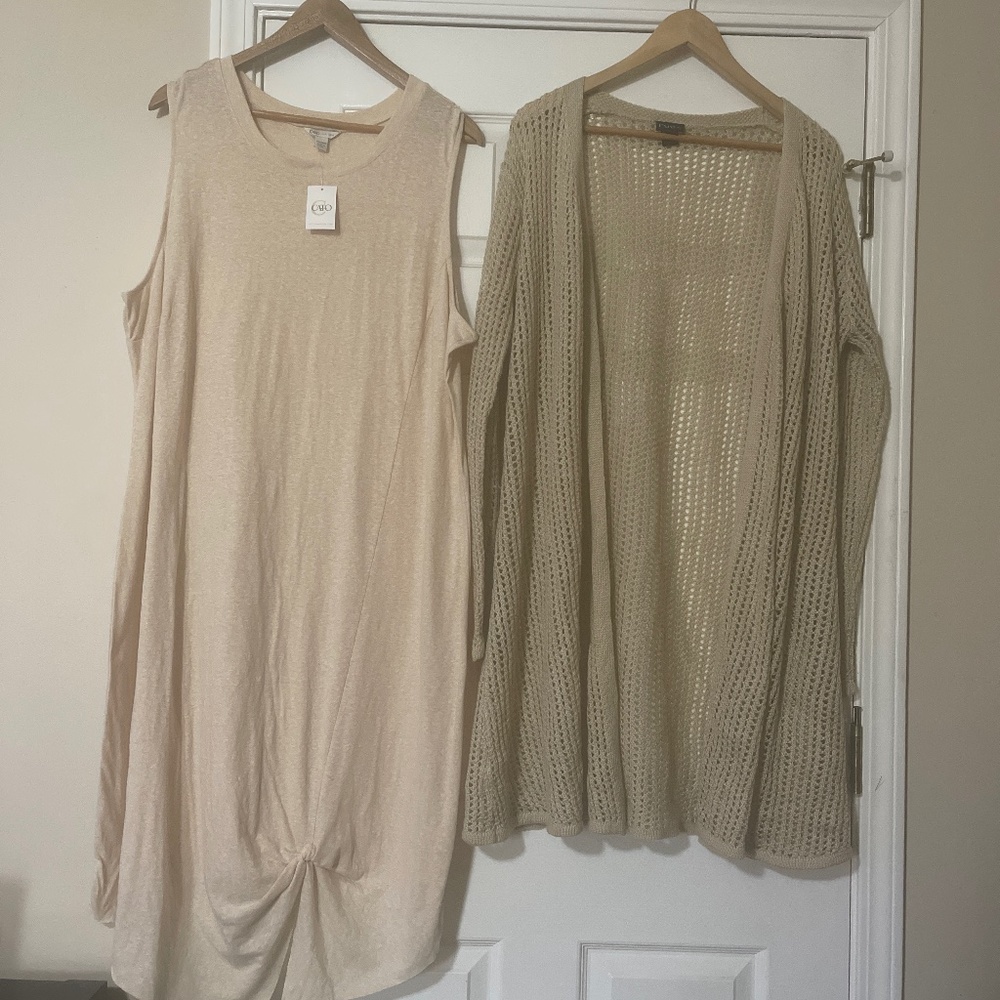 Beach/Travel  dress and crochet duster up Sz 22